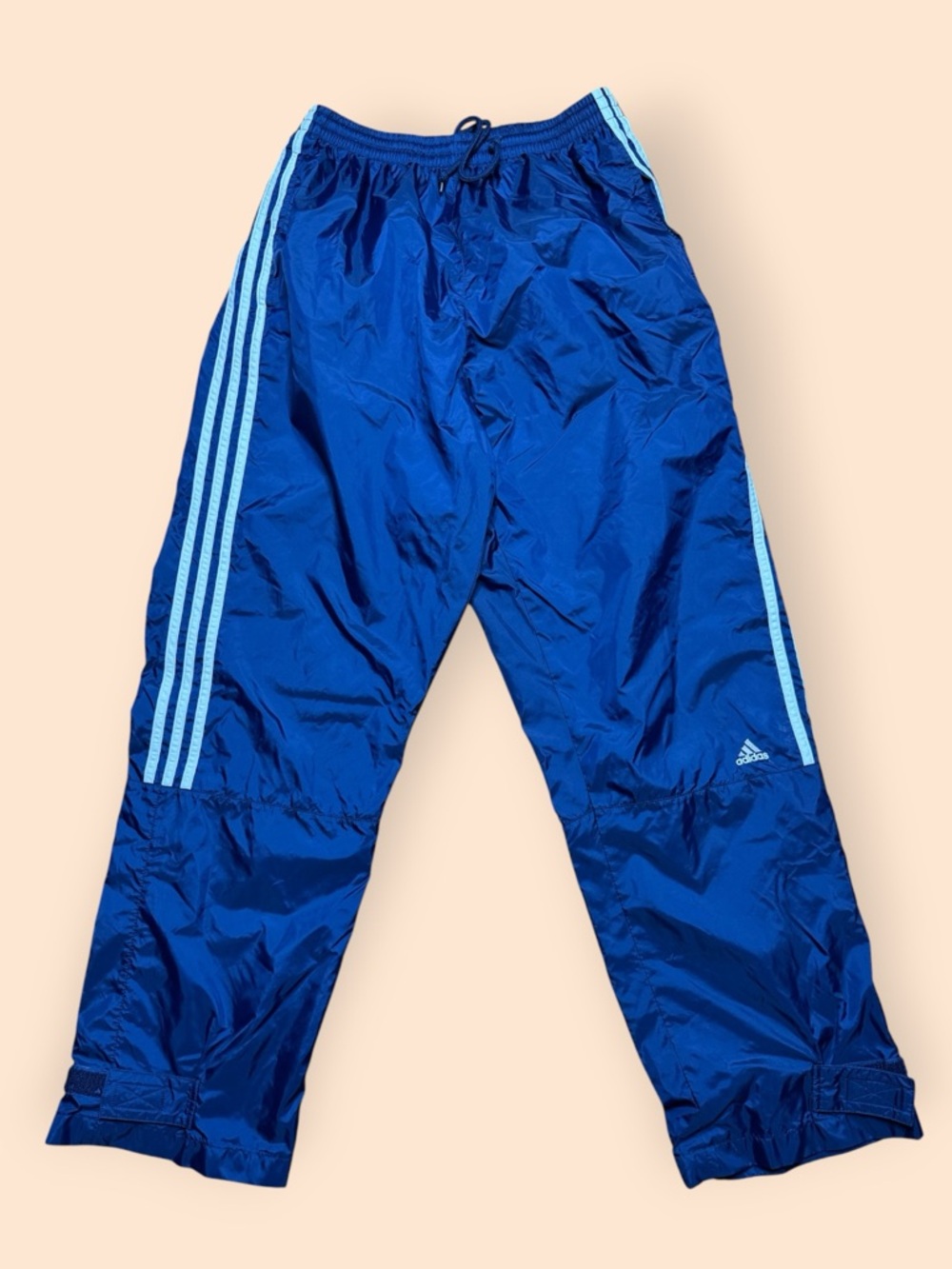 Vintage Adidas Y2K Windbreaker Pants Blue Large Vtg 2000s